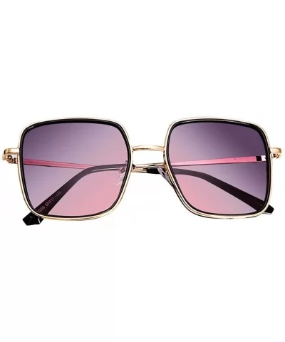 Vintage Sunglasses- Fashion Glasses for Women Polarized Oversized Eyewear - Purple - CS18RURCALR $10.73 Oversized