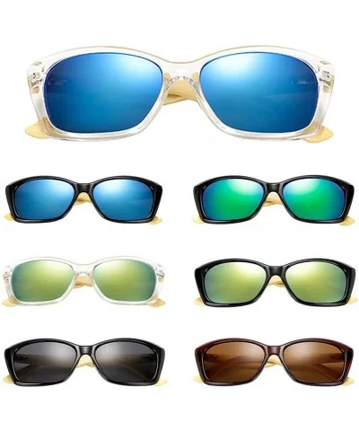 Wooden Frame Lightweight Sunglasses Cool Classic Eyewear Anti-UV Glasses for Man - Transparent Gold - CW18NW33XXR $14.76 Goggle