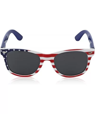 Usa Sunglasses American Flag Glasses July 4 Accessories UV400 Protected - 1 America Polarized Lens - Blue Arm - CC1902WM2EW $...