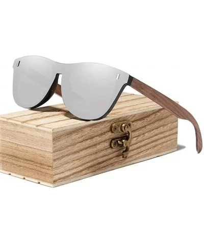 Black Walnut Sunglasses Wood Polarized Sunglasses Men Protection Eyewear Wooden - Blue Walnut Wood - C4194OKDGYW $54.41 Oval