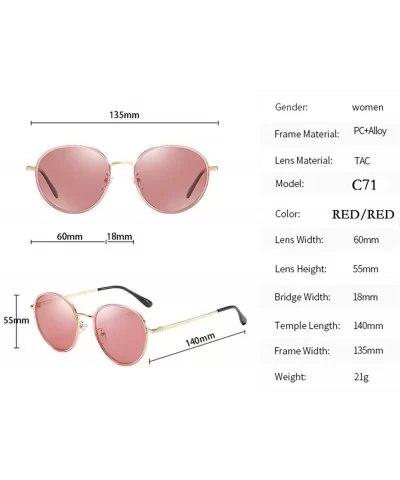 Women's Sunglasses Sun Glasses for Women Fashion Oversized Aviator Retro Eyewear Polarized lens - Red/Red - CU18TT4H4XK $34.3...