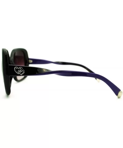 Women's Square Frame Sunglasses Twisted Design Heart Tip - Purple - C711PM8A899 $12.61 Square