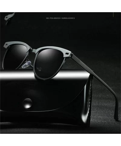 Men Sunglasses Polarized UV400 Sun Glasses Driving Metal Black No Box - Silver - CZ18XEC4HRH $20.77 Aviator