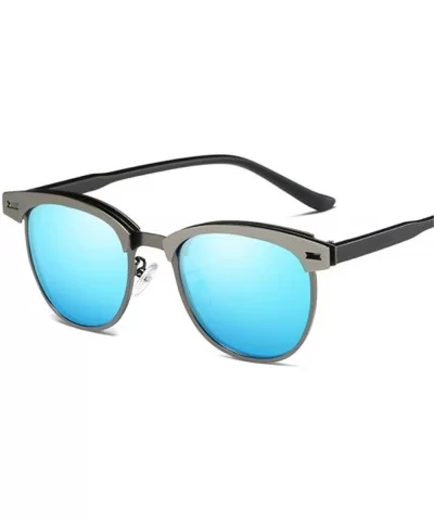 Men Sunglasses Polarized UV400 Sun Glasses Driving Metal Black No Box - Silver - CZ18XEC4HRH $20.77 Aviator