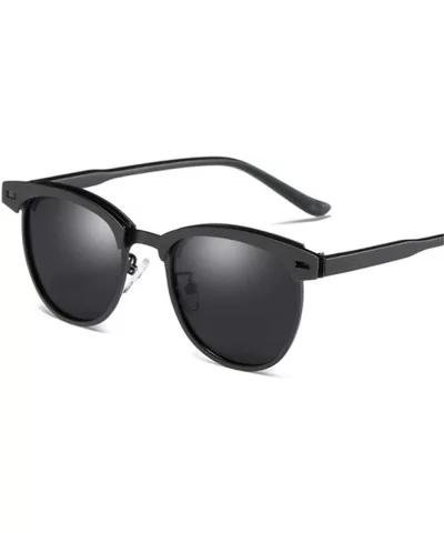 Men Sunglasses Polarized UV400 Sun Glasses Driving Metal Black No Box - Silver - CZ18XEC4HRH $20.77 Aviator