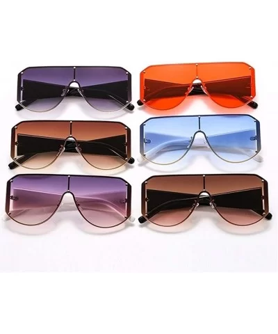 Women One Piece Square Sunglasses Ladies Goggle Shades Vintage Oversized Sun Glasses For Female - White Blue - C31903C20T4 $1...