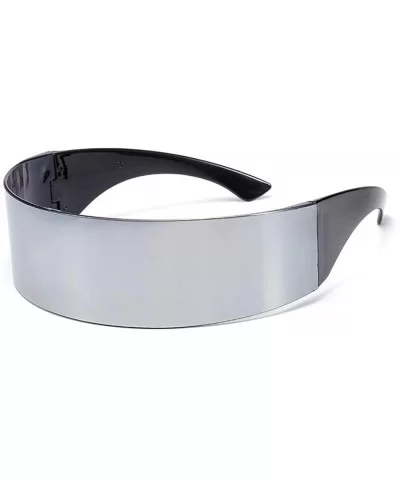 Headband Fashion Prom Glasses Stereo Glasses Super Popular UV400 Personalized Mirror Lens - White - CN199ALOQ0C $21.63 Rimless