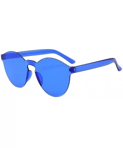 Unisex Fashion Clear Retro Sunglasses Outdoor Frameless Eyewear Glasses (E) - CR18RMKYIWH $7.94 Rectangular