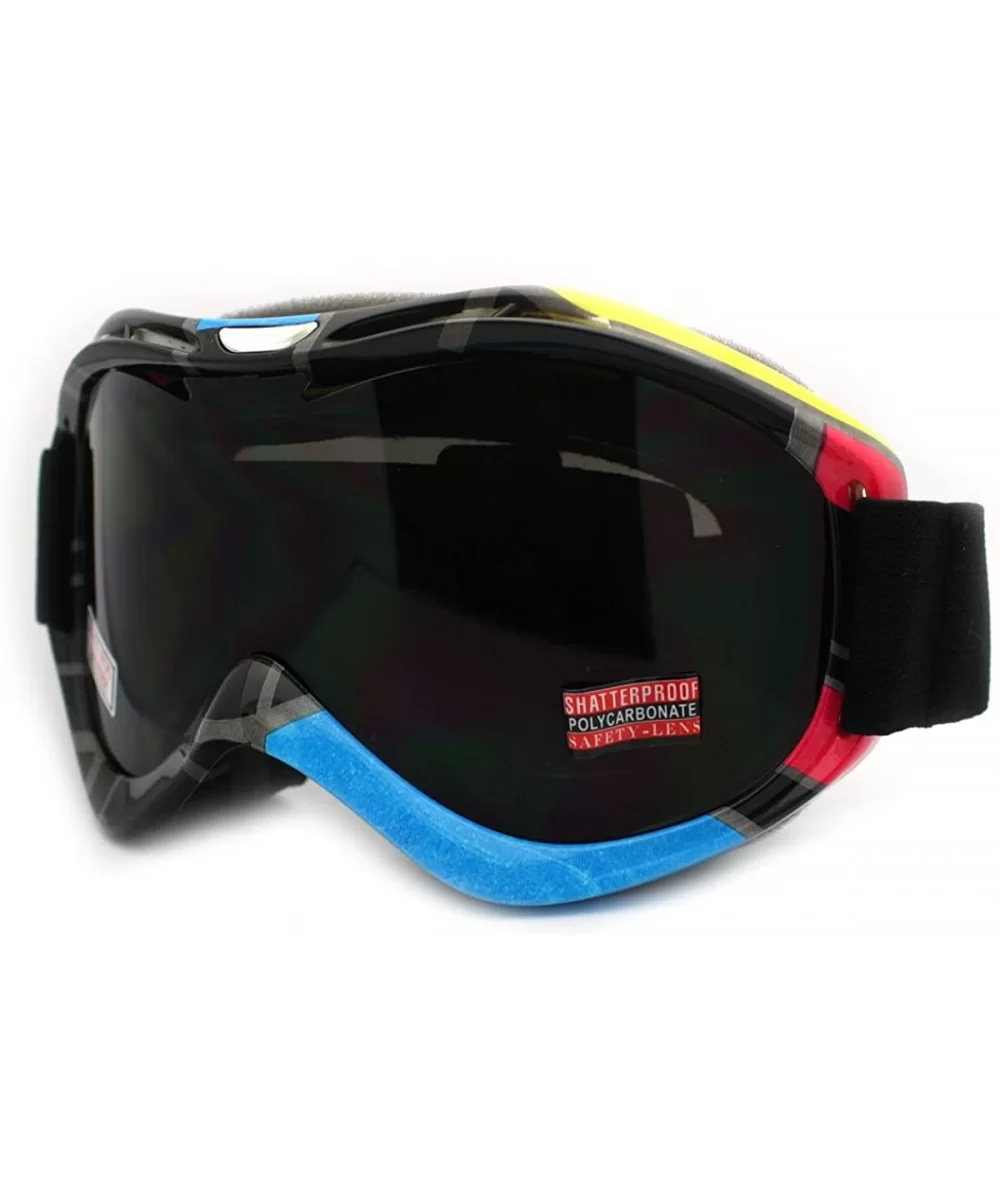 Ski Snowboard Goggles Anti Fog Shatter Proof Lens Geometric Design - Multicoloured - CO11GOVS8J1 $31.08 Goggle