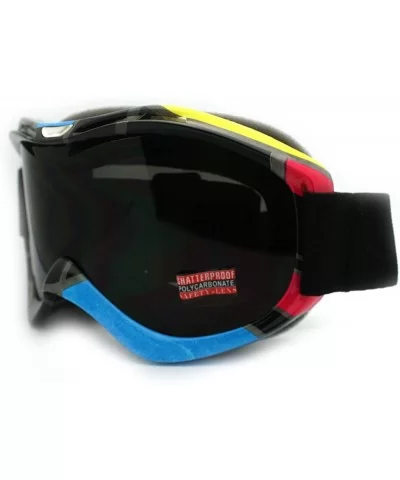 Ski Snowboard Goggles Anti Fog Shatter Proof Lens Geometric Design - Multicoloured - CO11GOVS8J1 $31.08 Goggle