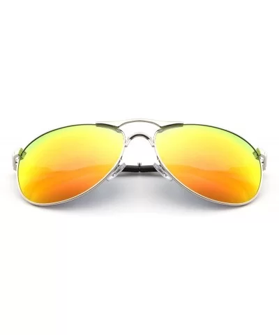 Classic Aviators Metal Frame Mirrored Lens Sunglasses Polarized 60MM - CN12O8BRI60 $21.25 Aviator