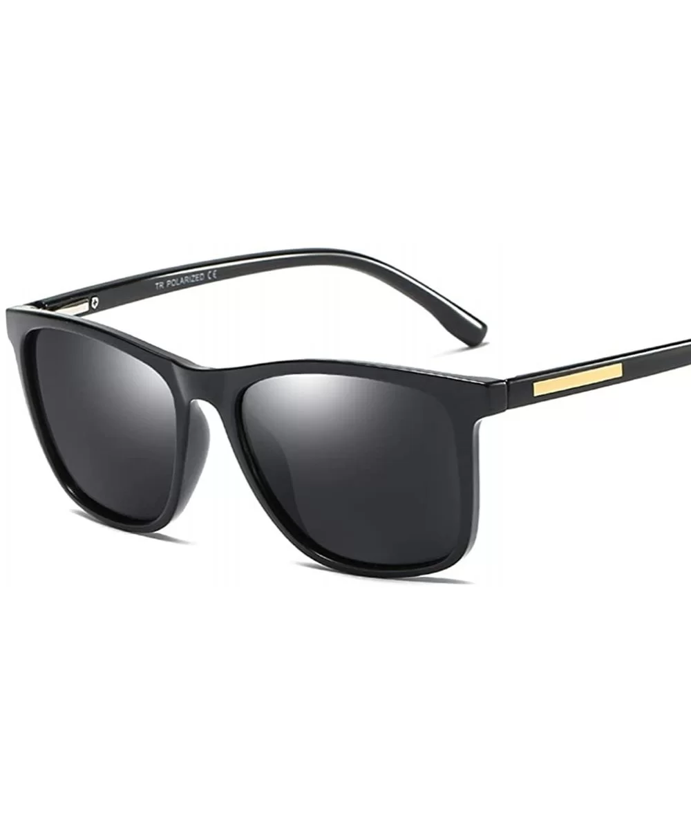 Square Sunglasses Men Polarized TR90 Male Sun Glasses for Driving - Black - C518K6WXOCI $15.91 Square