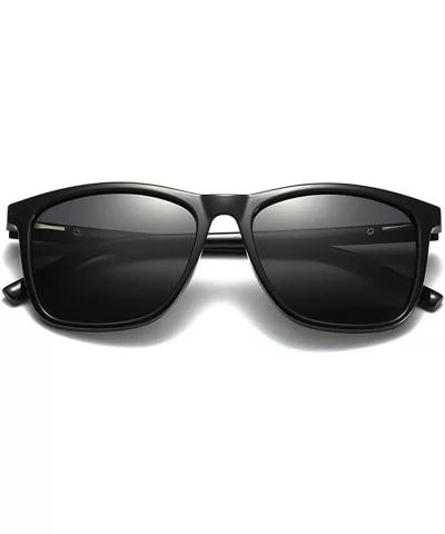 Square Sunglasses Men Polarized TR90 Male Sun Glasses for Driving - Black - C518K6WXOCI $15.91 Square