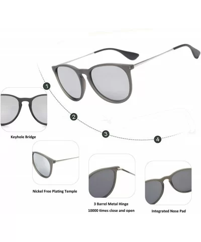 Vintage Round Sunglasses for Women Scratch Resistant UV Protection Beach Shades for Driving Outdoor - CI18K6EDM29 $28.66 Semi...