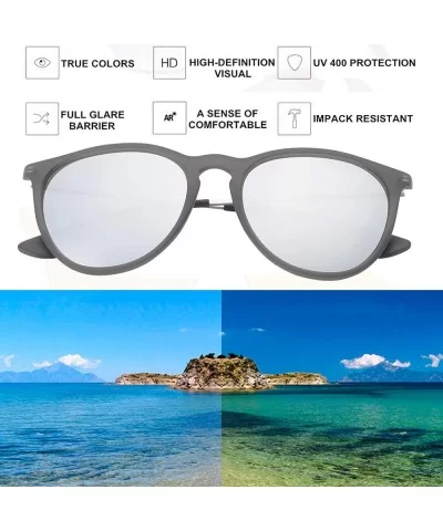 Vintage Round Sunglasses for Women Scratch Resistant UV Protection Beach Shades for Driving Outdoor - CI18K6EDM29 $28.66 Semi...