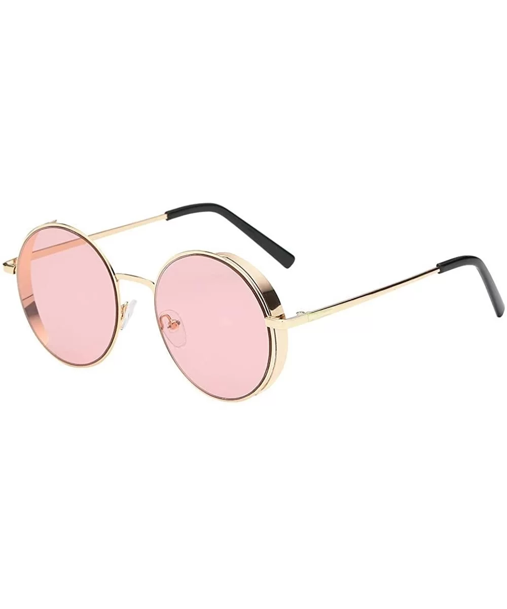 Women Men Fashion Ruond Metal Frame Sunglasses New Trend Brand Classic Sunglasses - C - CS18SU4KTMD $12.33 Wrap