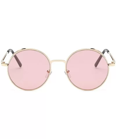 Women Men Fashion Ruond Metal Frame Sunglasses New Trend Brand Classic Sunglasses - C - CS18SU4KTMD $12.33 Wrap