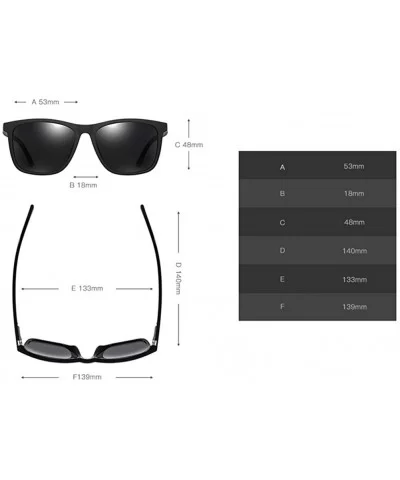 Square Sunglasses Men Polarized TR90 Male Sun Glasses for Driving - Black - C518K6WXOCI $15.91 Square