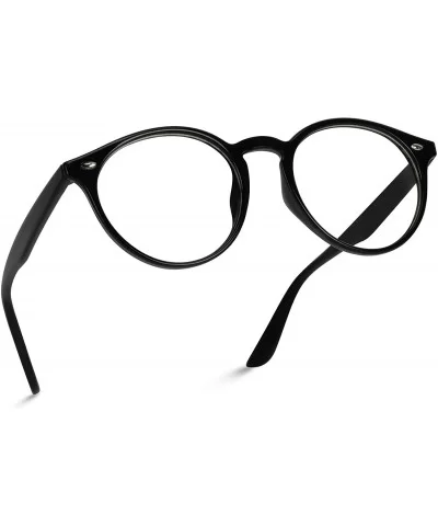 Round Clear Lens Plastic Fashion Glasses - Black Frame - CW12O7XIGJH $23.79 Oversized