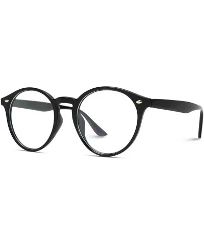 Round Clear Lens Plastic Fashion Glasses - Black Frame - CW12O7XIGJH $23.79 Oversized