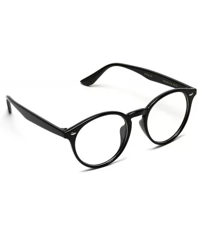 Round Clear Lens Plastic Fashion Glasses - Black Frame - CW12O7XIGJH $23.79 Oversized