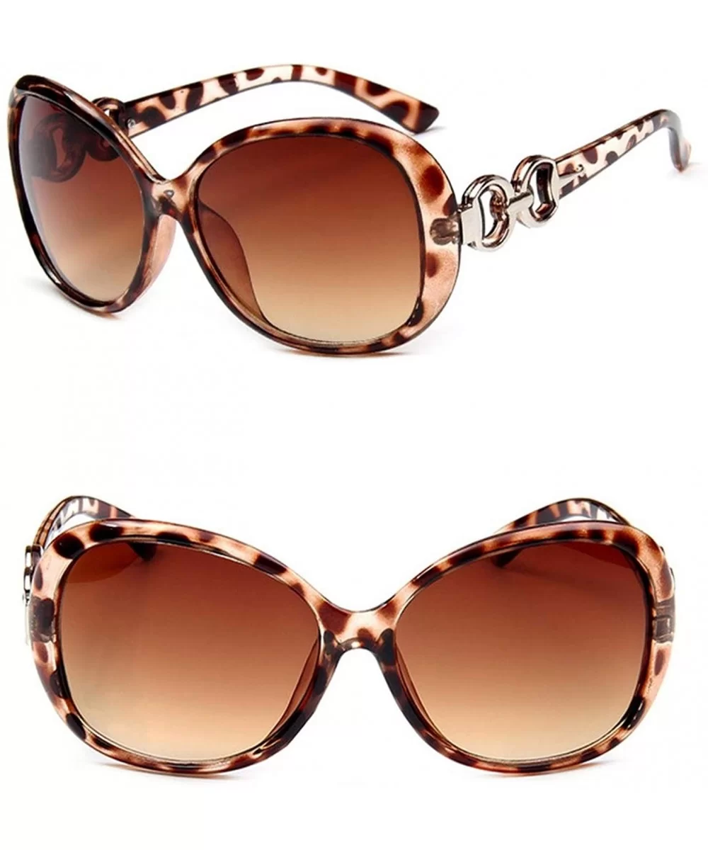 2019 Oversized Gradient Ladies Sunglasses Women Brand Designer Classic Sun Glasses Vintage - Leopard - CE18W77X68W $12.62 Sport