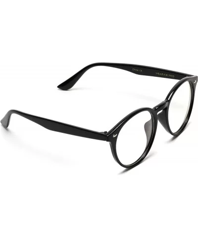 Round Clear Lens Plastic Fashion Glasses - Black Frame - CW12O7XIGJH $23.79 Oversized