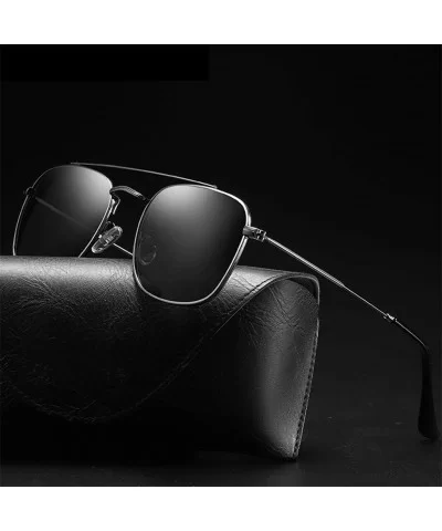 Sunglasses Unisex Polarized 100% UV Blocking Fishing and Outdoor Climbing Driving Glasses Square Frame Metal - C918WT5ICGX $4...