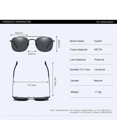 Sunglasses Unisex Polarized 100% UV Blocking Fishing and Outdoor Climbing Driving Glasses Square Frame Metal - C918WT5ICGX $4...