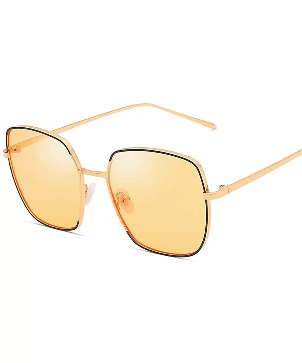 Stylish Sunglasses - Lacquered Frames - Unisex Ocean Sunglasses - Gold Paint Dark Green Sea Orange C5 - CH18THIQ57O $13.78 Go...