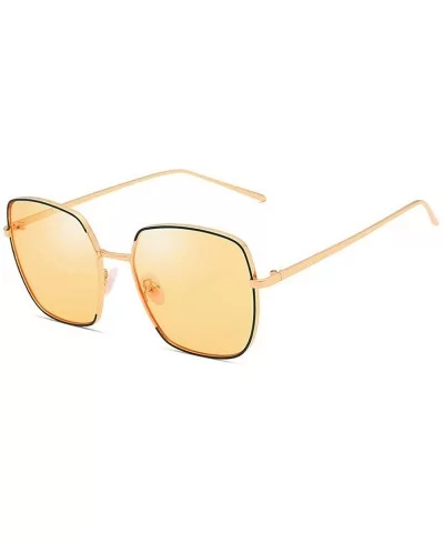 Stylish Sunglasses - Lacquered Frames - Unisex Ocean Sunglasses - Gold Paint Dark Green Sea Orange C5 - CH18THIQ57O $13.78 Go...