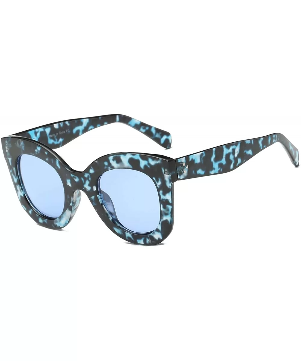 Women Oversize Cat Eye Sunglasses - Blue - CU18WSELUTG $31.02 Oversized