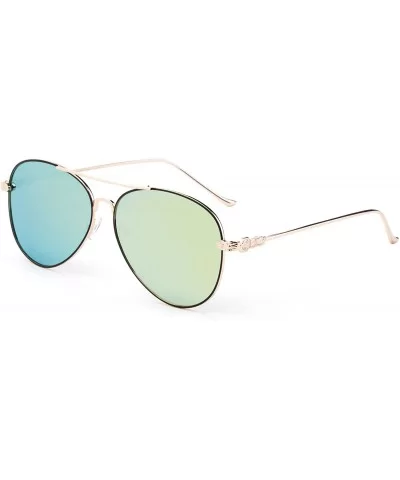 New Trending Aviator Fashion Sunglasses for Women UV Protection Lenses - 3 Pack Green- Brown- Yellow - CD184YUZ4X7 $24.20 Avi...