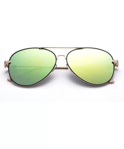 New Trending Aviator Fashion Sunglasses for Women UV Protection Lenses - 3 Pack Green- Brown- Yellow - CD184YUZ4X7 $24.20 Avi...