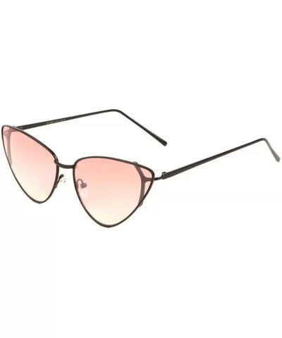 Retro Thin Frame Round Corners Cat Eye Sunglasses - Pink Black - CV197U7IRSH $20.11 Cat Eye