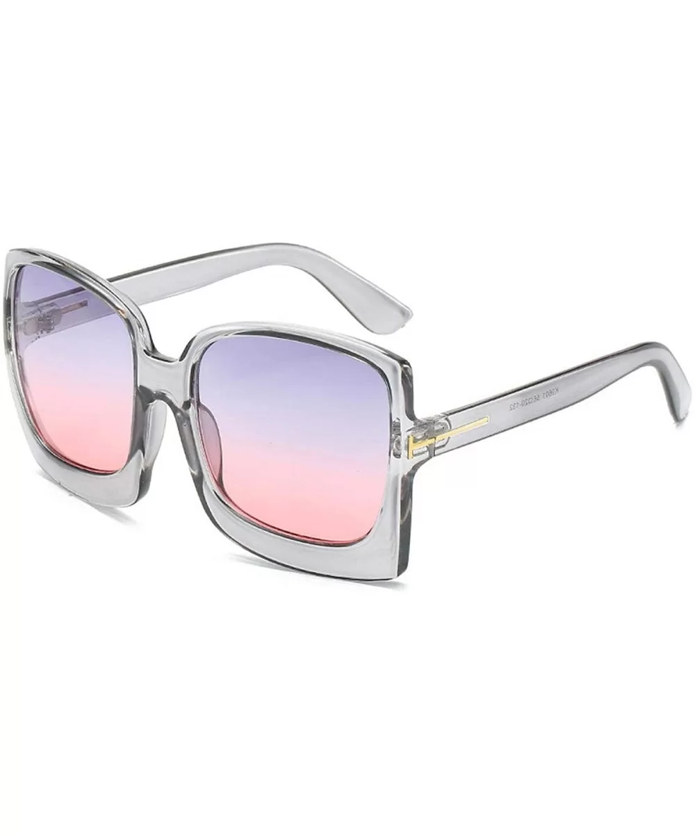 Fashion Oversized Women Sunglasses Brand Designer Plastic Female Big Frame Gradient Sun Glasses UV400 - CS198A2629E $51.85 Ov...