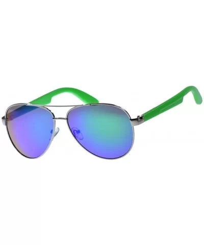 Classic Dual Tone Aviator Sunglasses UV400 - Green - CQ12E3FT4DX $13.03 Aviator