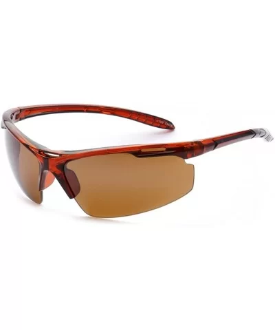 Half Framed Outdoors Sports Sunglasses UV400 - Orange Brown - CF12KW90G63 $12.03 Sport