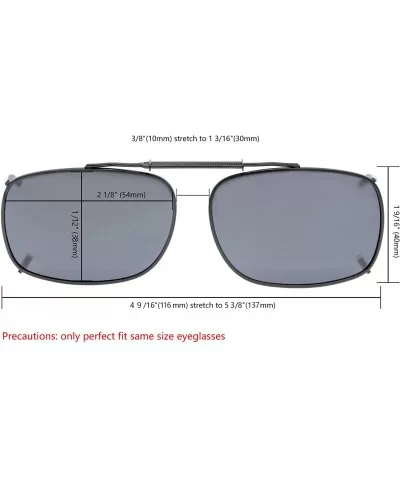 Metal Frame Rim Polarized Lens Clip On Sunglasses 5437MM - G15 - CX18206WO67 $23.17 Shield