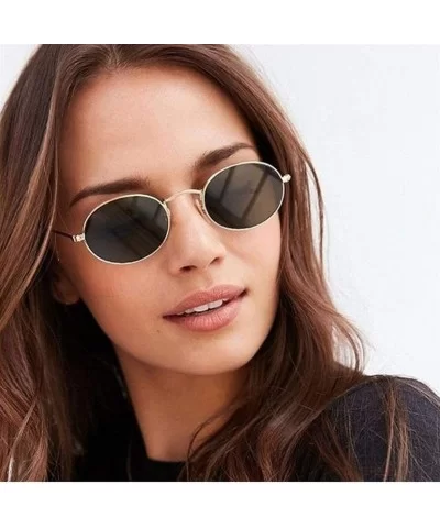 New Fashion Brand Oval Sunglasses For Women Girls Vintage Alloy Red Black Clear Lens Sun Glasses Female Male - 1 - CT198GC8XS...