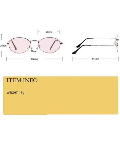 New Fashion Brand Oval Sunglasses For Women Girls Vintage Alloy Red Black Clear Lens Sun Glasses Female Male - 1 - CT198GC8XS...