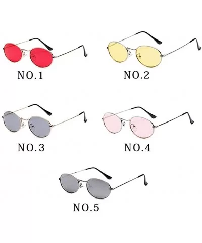 New Fashion Brand Oval Sunglasses For Women Girls Vintage Alloy Red Black Clear Lens Sun Glasses Female Male - 1 - CT198GC8XS...