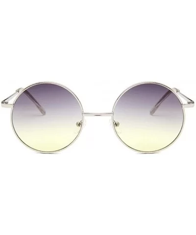 Retro Round Sunglasses Women Vintage Small Unisex Metal Frame Color Lenses Sun Glasses Female UV400 - CQ198UEDEOT $14.83 Round