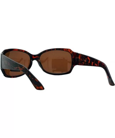 Womens Polarized Lens Sunglasses Rhinestones Rectangular Fashion Shades - Tortoise - CM188I85EMA $16.91 Rectangular