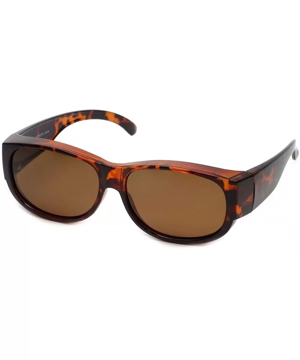 1 Pc Polarized Fit Over Cover Sunglasses Wear Driving Outdoor Non Bulky - Choose Color - Tortoise - CA18NI63WMZ $34.13 Oval