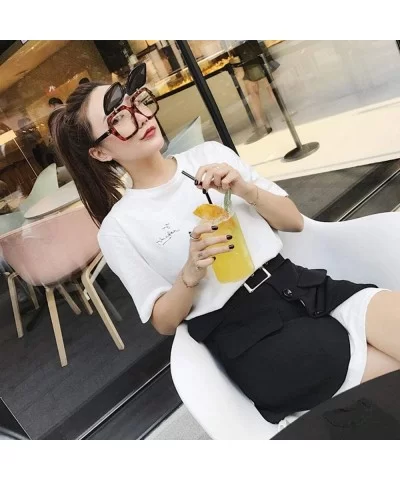 Sun Glasses Oversized Square Flip Up Sun Glasses Vintage Retro Double Lens Style Shades-Yellow - CQ199HX4WHG $52.43 Oversized