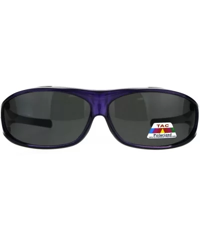 Polarized Anti-glare Lens Oval Mod Fit Over Sunglasses - Purple - CZ1876QYXHR $16.73 Oval