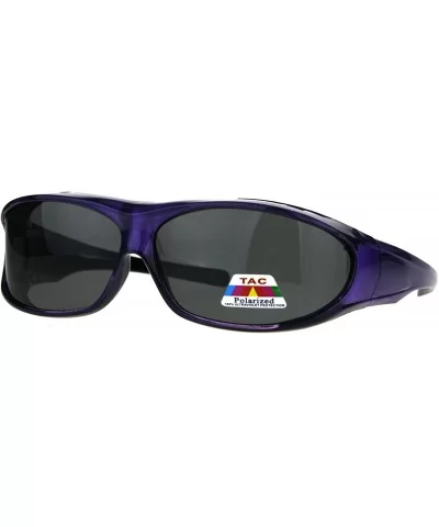 Polarized Anti-glare Lens Oval Mod Fit Over Sunglasses - Purple - CZ1876QYXHR $16.73 Oval