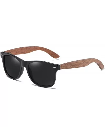 Walnut Wooden Polarized Men's Sunglasses Square Frame Sun Glasses Women Oculos De Sol Masculino S7061h - Green - CU1985IHESQ ...