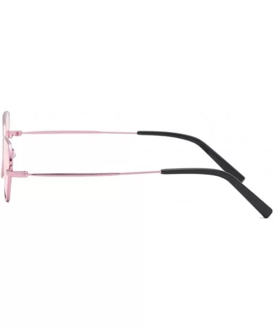 Sunglasses Small Rectangle Sunglasses Metal Frame Cat Eye Sun Glasses Goggles - Pink - CL18QQSSDTG $9.33 Goggle